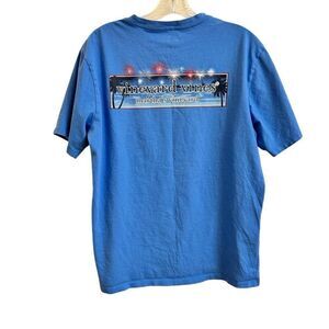 Vineyard Vines Firework Short Sleeve Pocket Tee Blue 4th of July Size Medium